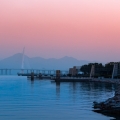 夕阳洒满深圳湾